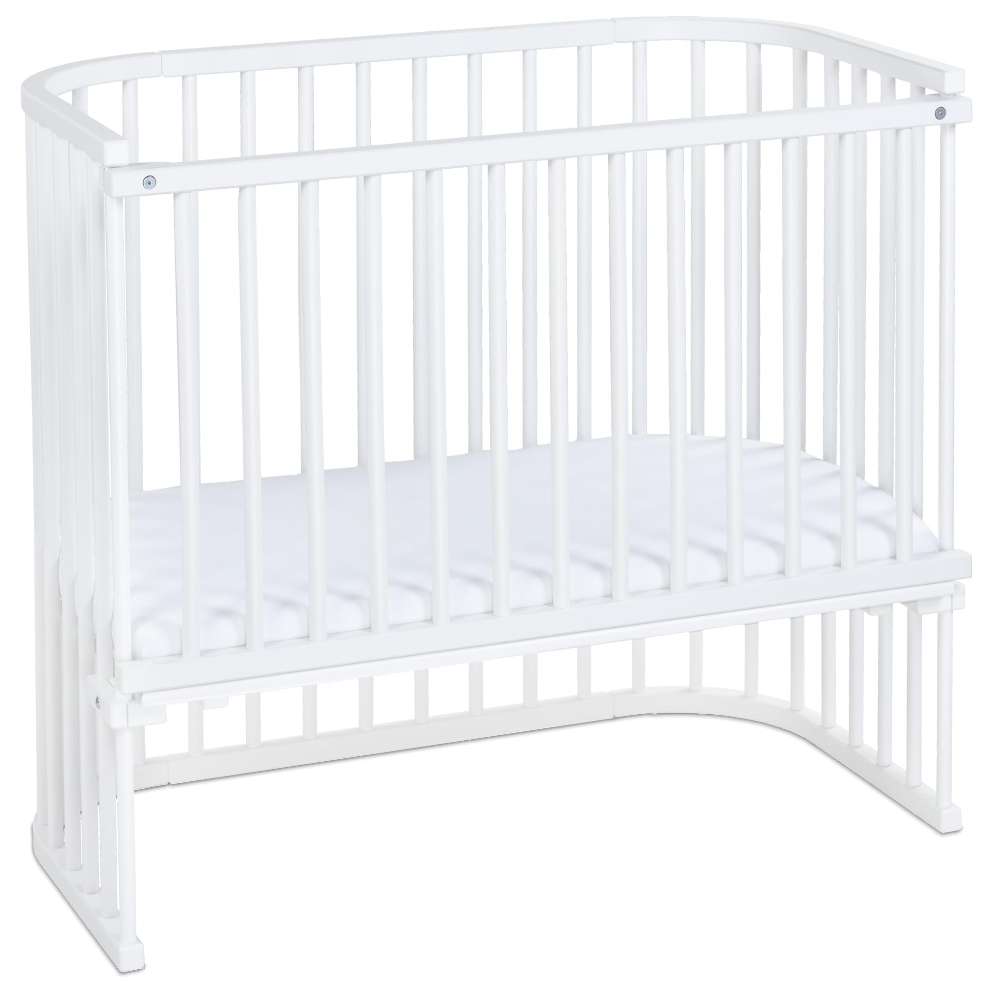babybay Original Beistellbett aus massivem Buchenholz mit Matratze – Höhenverstellbares mitwachsendes Babybett