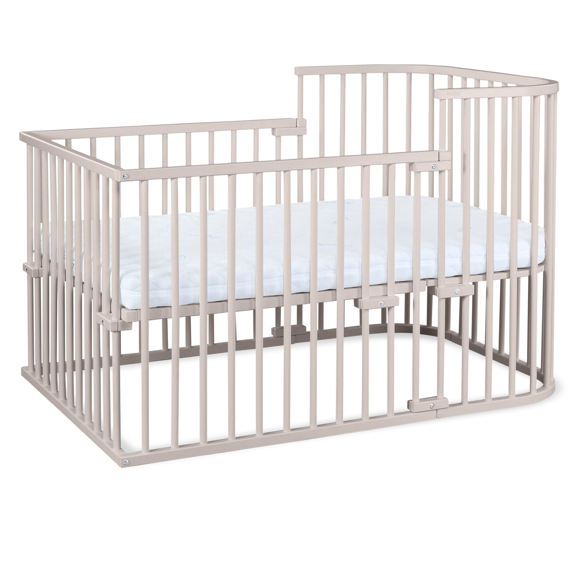 babybay Original Beistellbett aus massivem Buchenholz mit Matratze – Höhenverstellbares mitwachsendes Babybett