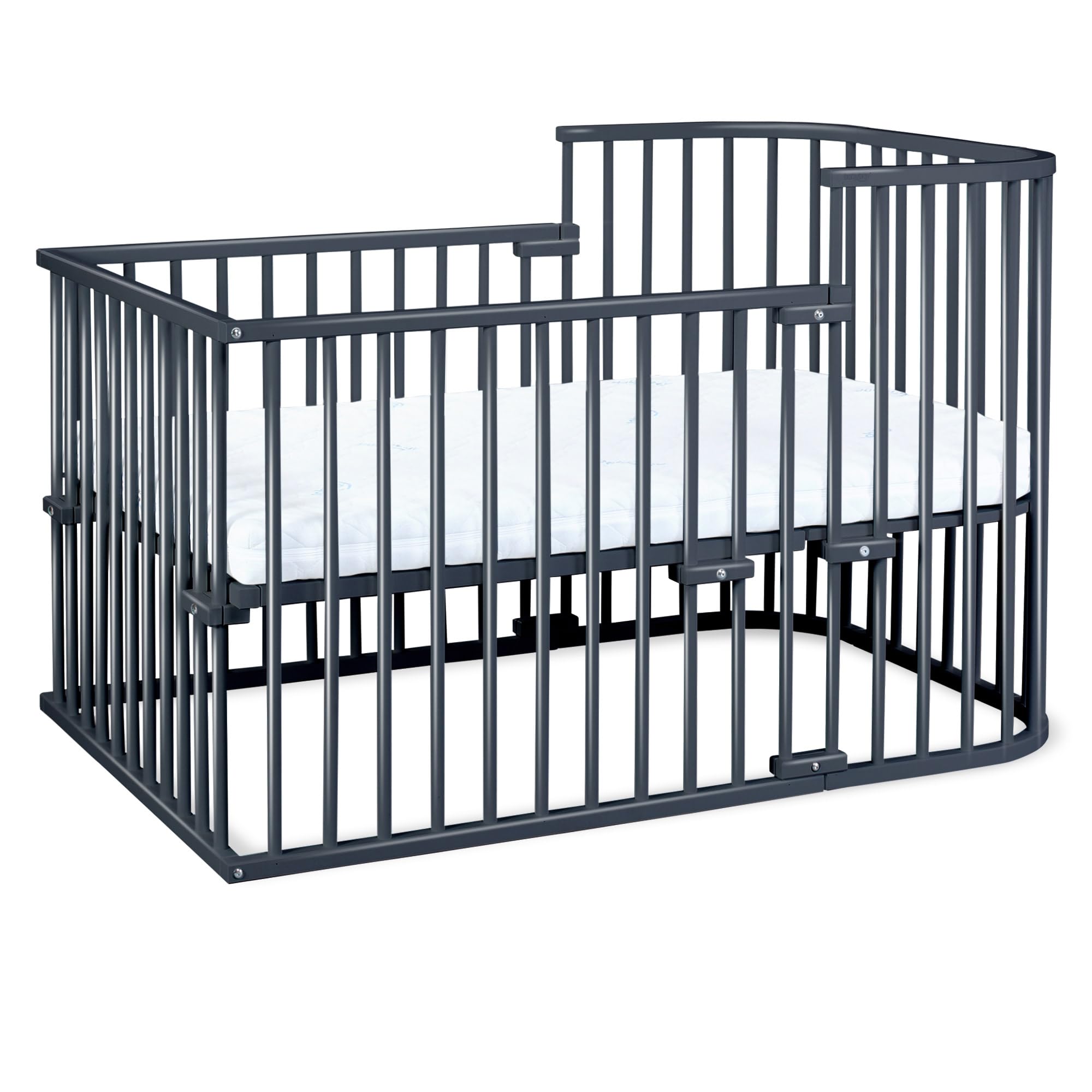 babybay Original Beistellbett aus massivem Buchenholz mit Matratze – Höhenverstellbares mitwachsendes Babybett
